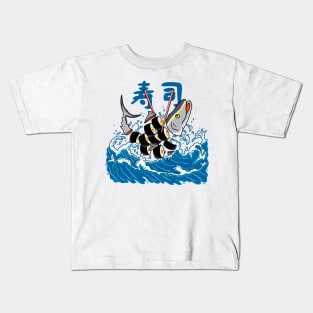 Tuna Sushi in the Wave Kids T-Shirt